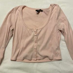 Pink cropped cardigan top